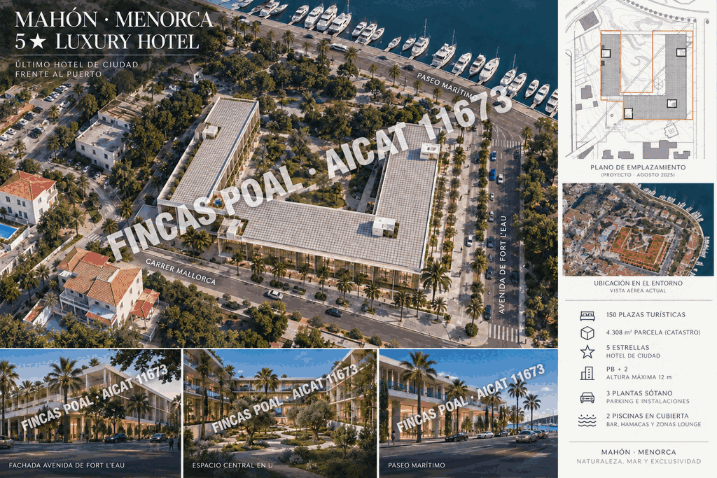 Proyecto hotel 5 estrellas frente al Puerto de Mahón
